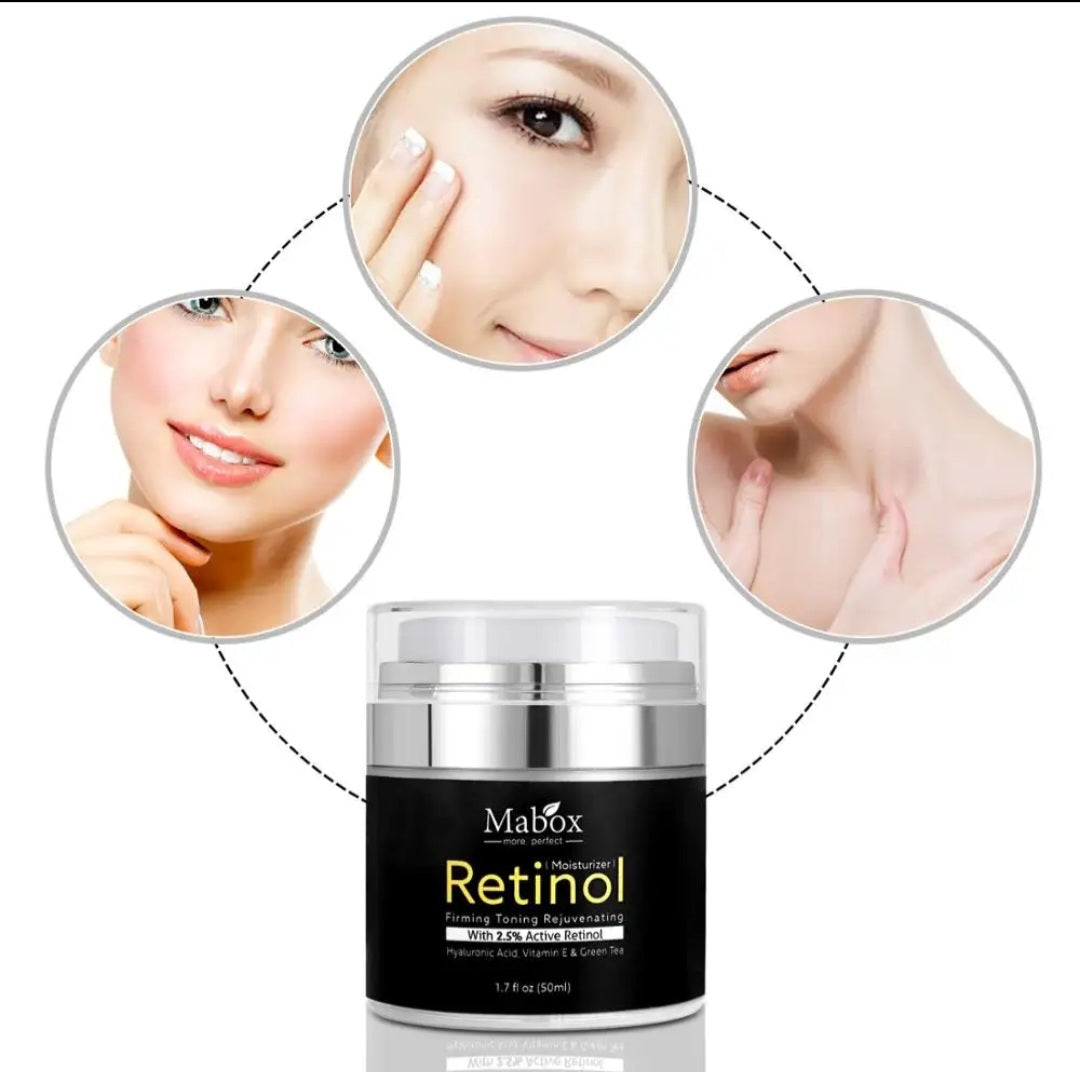 Mabox 50ml Retinol 2.5%Moisturizer Face Cream Hyaluronic Acid AntiAging Remove Wrinkle Vitamin E Collagen Smooth Brightening ening Cream