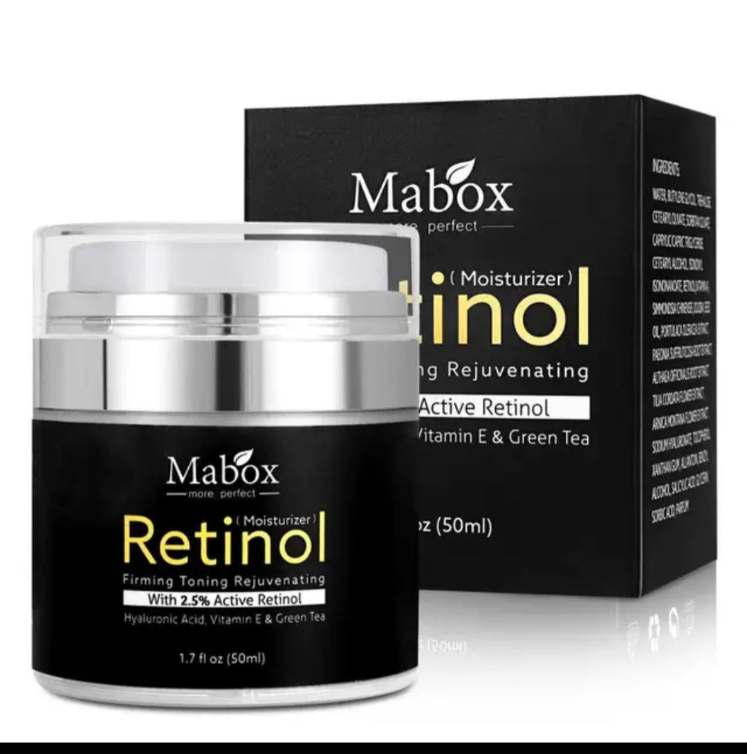 Mabox 50ml Retinol 2.5%Moisturizer Face Cream Hyaluronic Acid AntiAging Remove Wrinkle Vitamin E Collagen Smooth Brightening ening Cream
