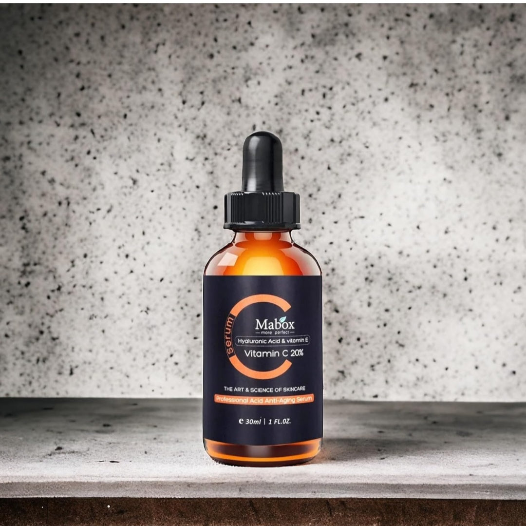 Mabox korean beauty Vitamin C Serum for Face - Face Serum with Hyaluronic Acid and Vitamin E - Organic Hydrating & Brightening Serum for Dark Spots, Face