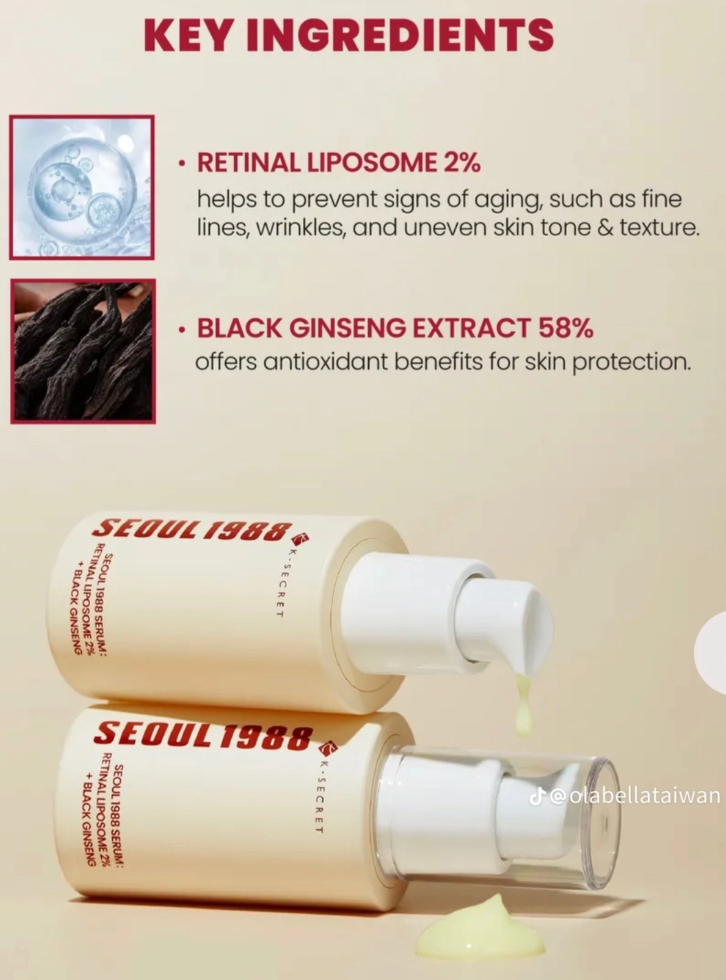 KSECRET - SEOUL 1988 Serum : Retinal Liposome 2% + Black Ginseng