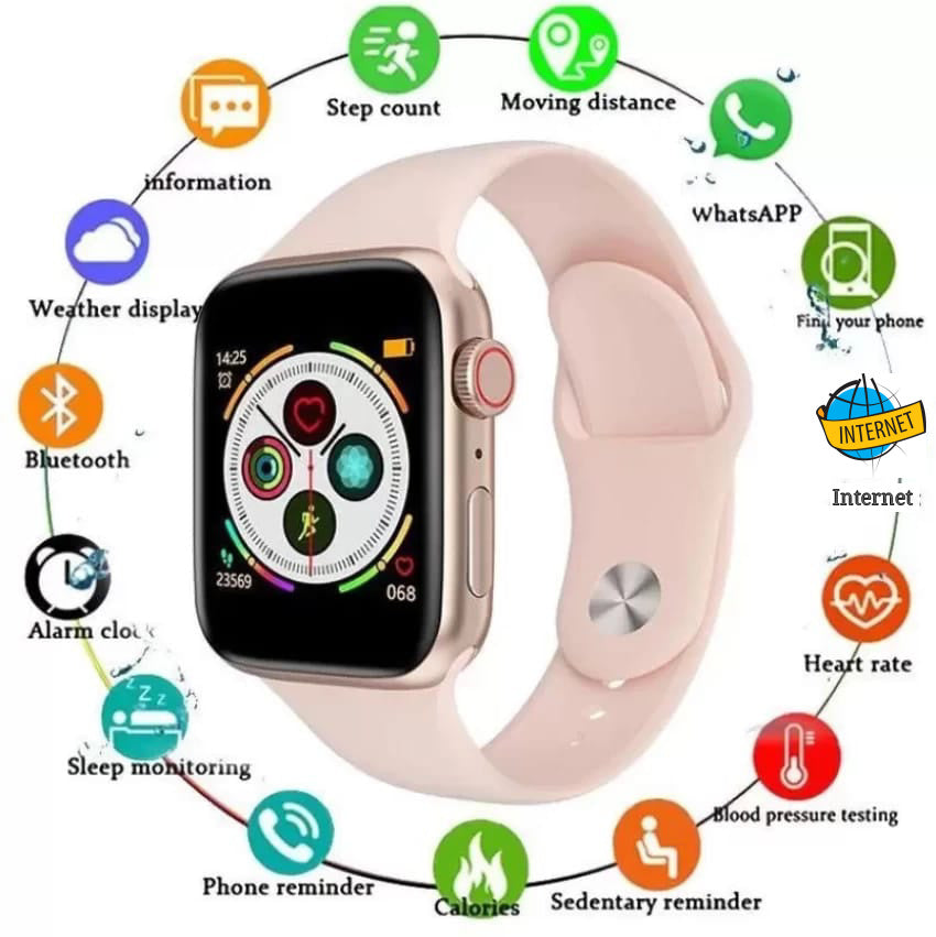 I8 Pro Max Smart Watch Heart Rate Sensor Activity Tracker Real-time Heart Rate, Blood Pressure, Blood Oxygen, Customized Watch Dial,Compatible with All 3G/4G/5