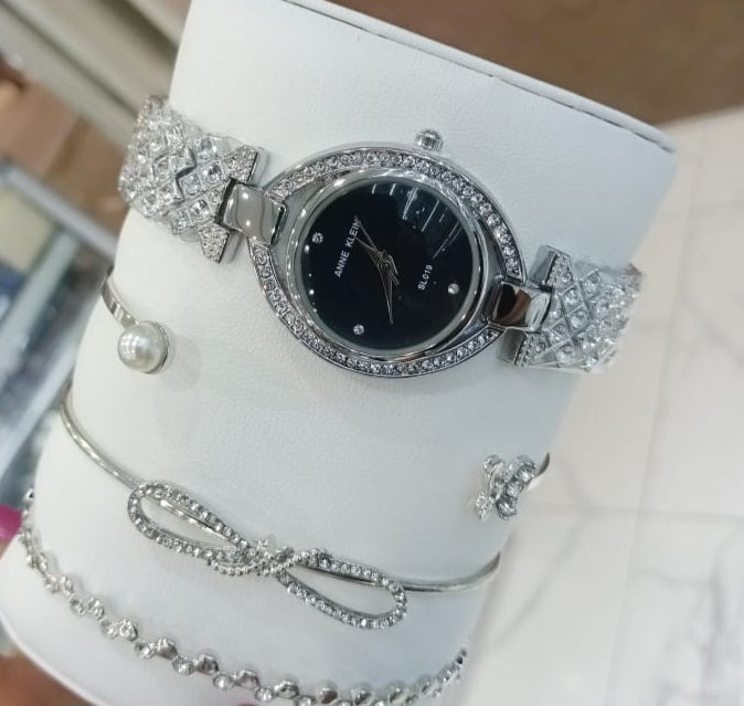 ANN KLEIN Women's Watch & Bracelet Set