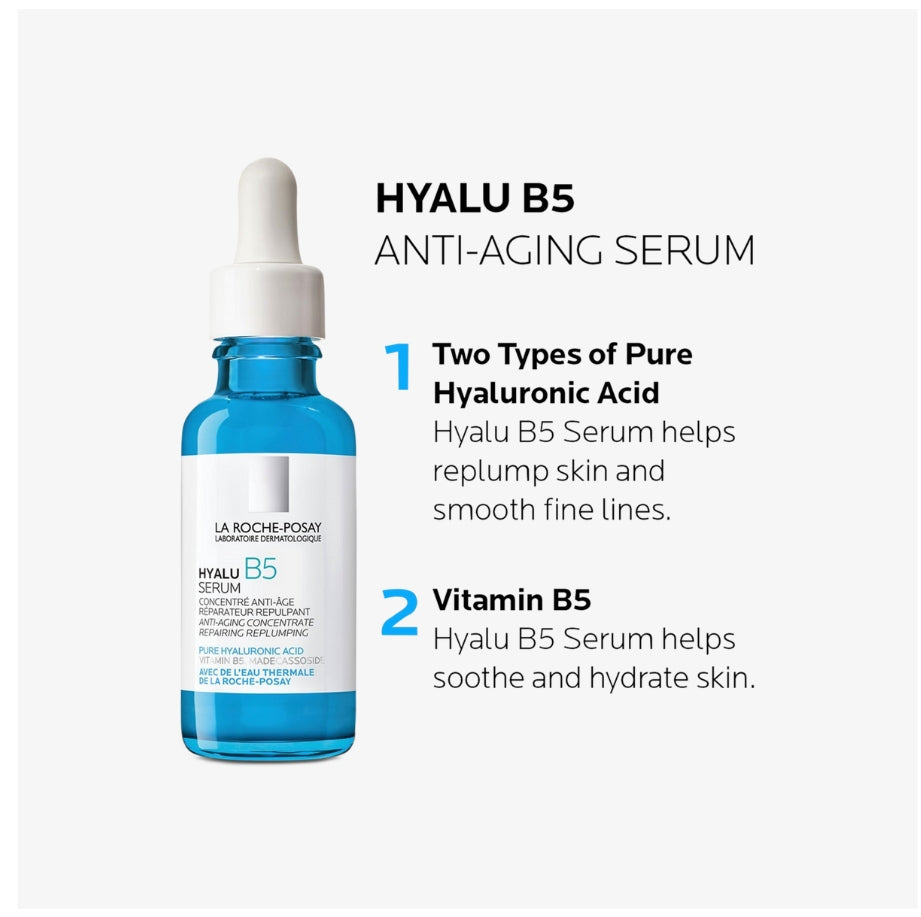 Anti-aging hydrating re-plumping formula la roche posay hyalu b5 serum