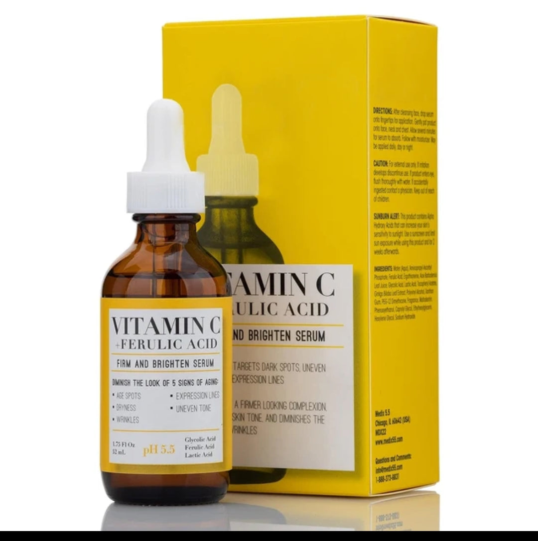 TUMERIC, VITAMI C , FERULIC ACID Facial Skin Care Booster, Wrinkles, & Fine Lines brightening and glow serum