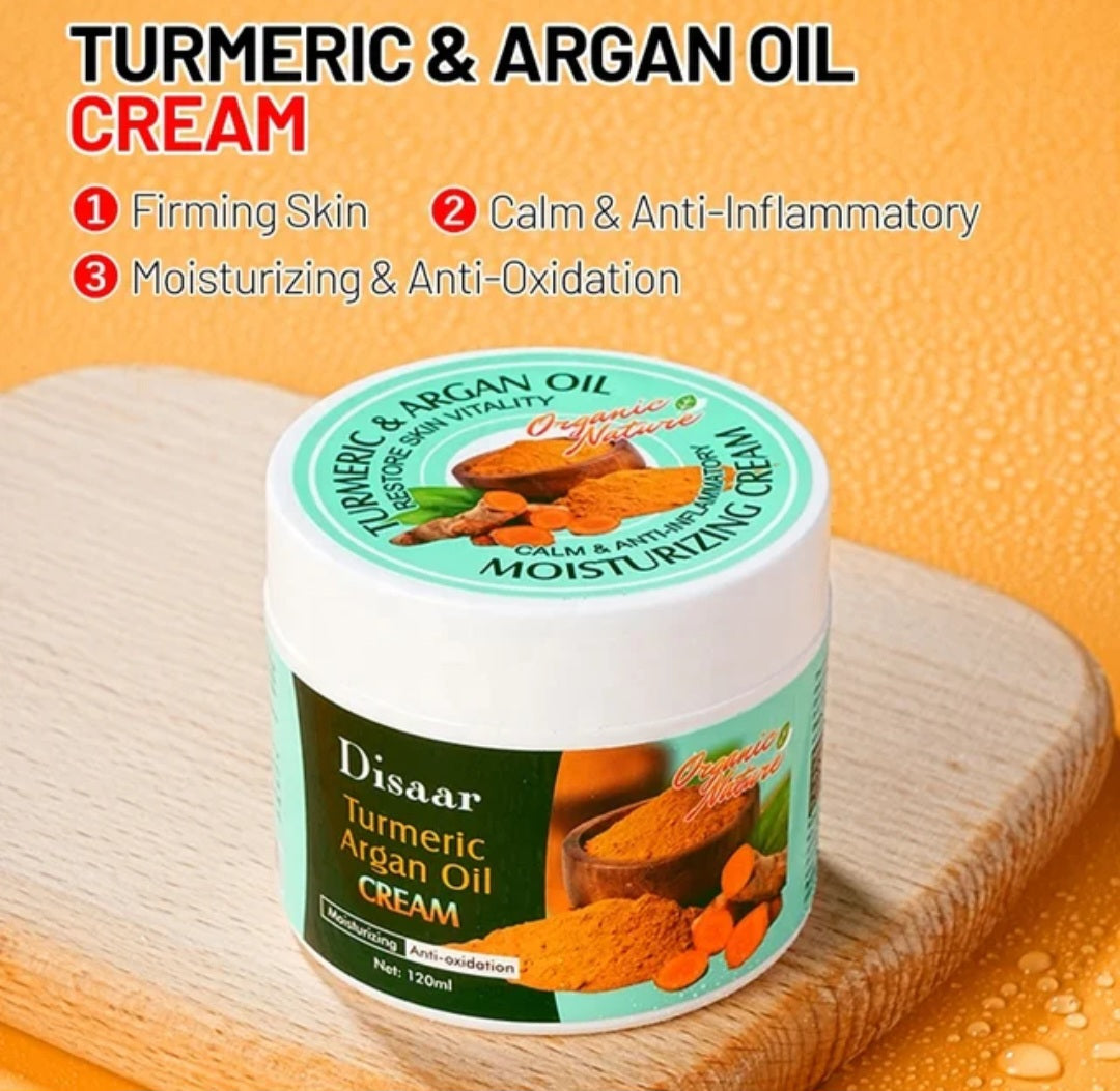 Anti -aging anti-acne argan oil turmeric face cream and soap