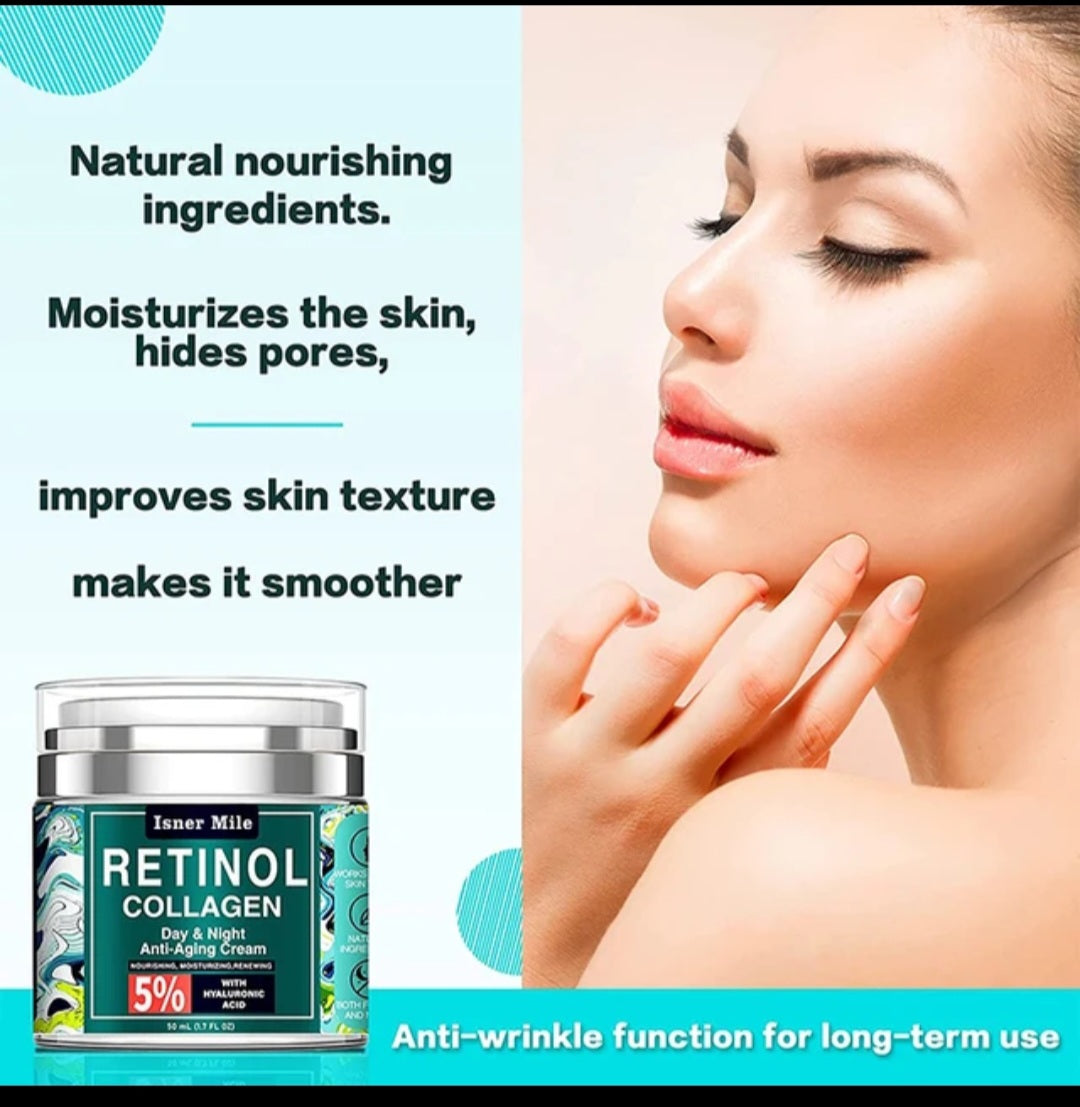ANTI- AGING Day & Night Retinol Collagen Face cream with 5% hyaluronic acid