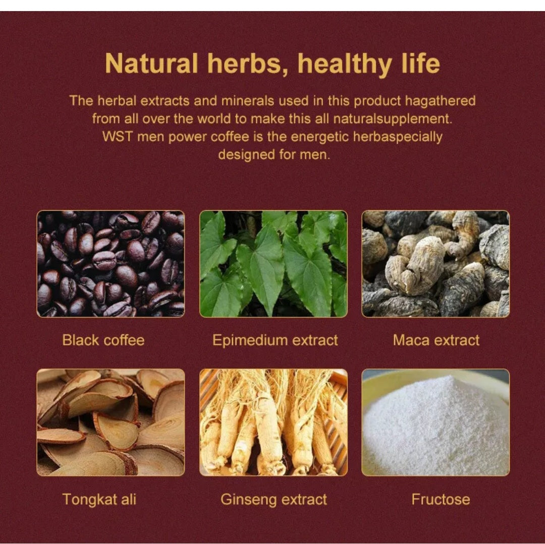 Ginseng Coffee Maca Coffee Men Power Energy Coffee Active Instant Black Coffee
