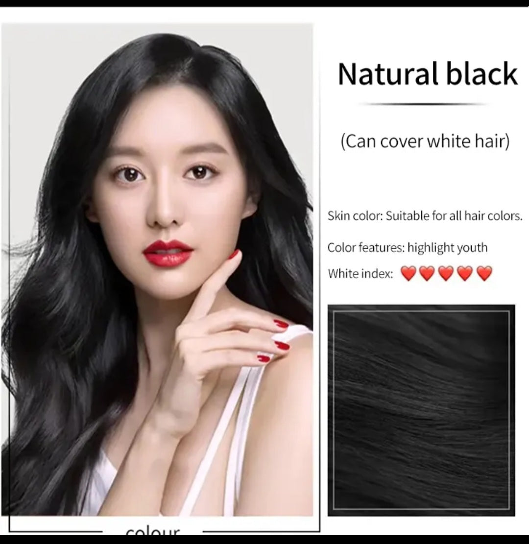 400ml Magic Black Hair Dye Cream Shampoo for White Gray Hair Care