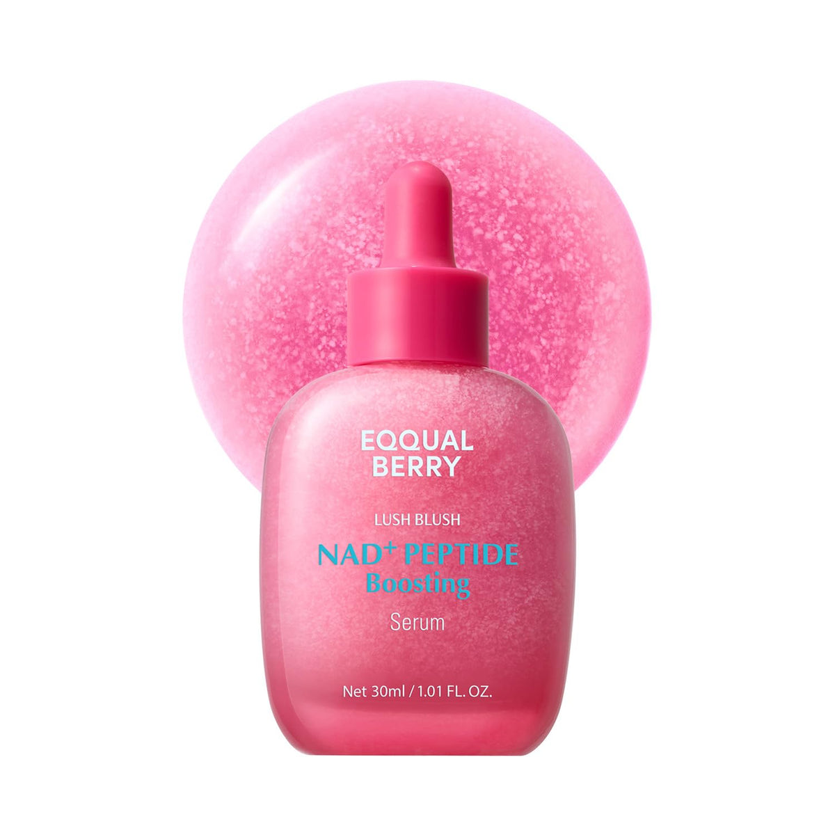 EQQUALBERRY NAD+ Peptide Boosting Serum | 14 Peptide Serum for Face, Neck & Body | Vegan Collagen & Pink Serum for Anti-Aging, Firming & Lifting | Korean Skincare (1.01 oz / 3