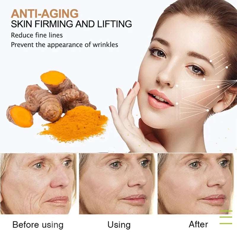 Natural Organic Anti Wrinkle Anti Acne, Soothing, Anti Aging Moisturizing, Turmeric Facial Serum Oil