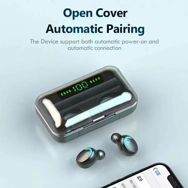 Generic TWS Bluetooth F9 Wireless Earphones With Charging Bank Stereo.