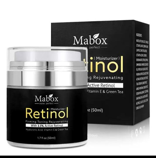 Mabox 50ml Retinol 2.5%Moisturizer Face Cream Hyaluronic Acid AntiAging Remove Wrinkle Vitamin E Collagen Smooth Brightening ening Cream