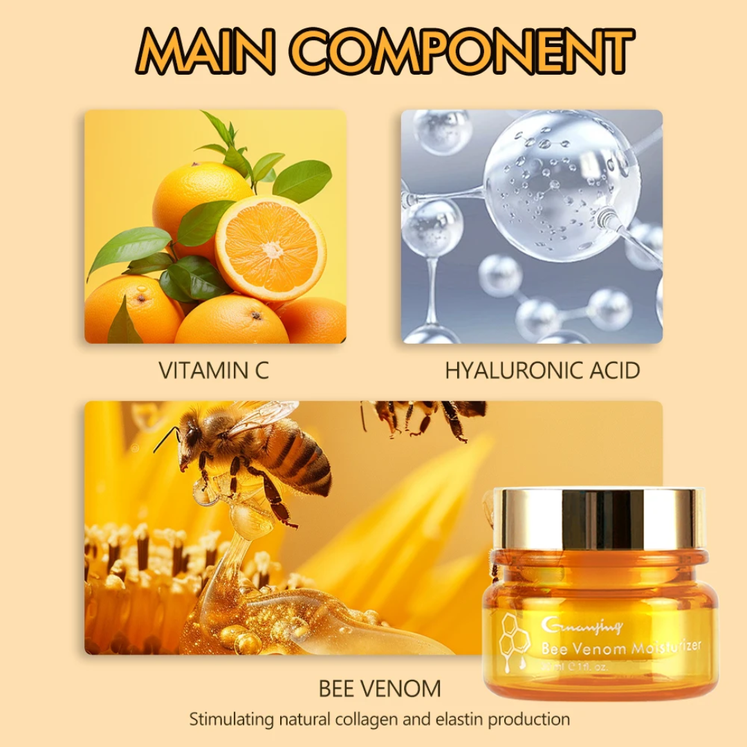 Bee Venom skin restoration cream, bee venom skin repair and therapy cream, natural bee venom skin treatment for all skin types