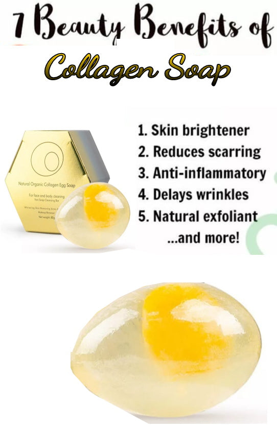 Natural Organic Collagen Soap Removal Pore Acne  Egg Soap Brightening Moisturizing Cleansing Soap Bath Soap