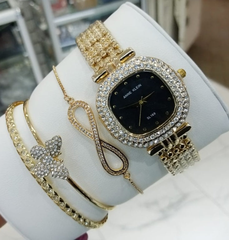 ANN KLEIN Women's Watch & Bracelet Set