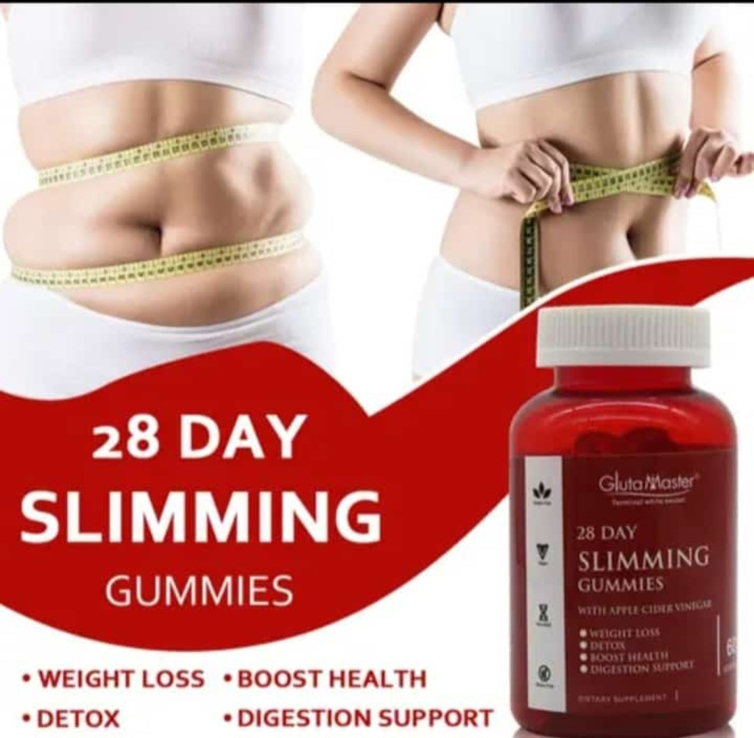 Gluta Mater 28 DAY Slimming Gummies with Organic Apple Cider Vinegar Detox and Weight Loss Women Multivitamins Gummies