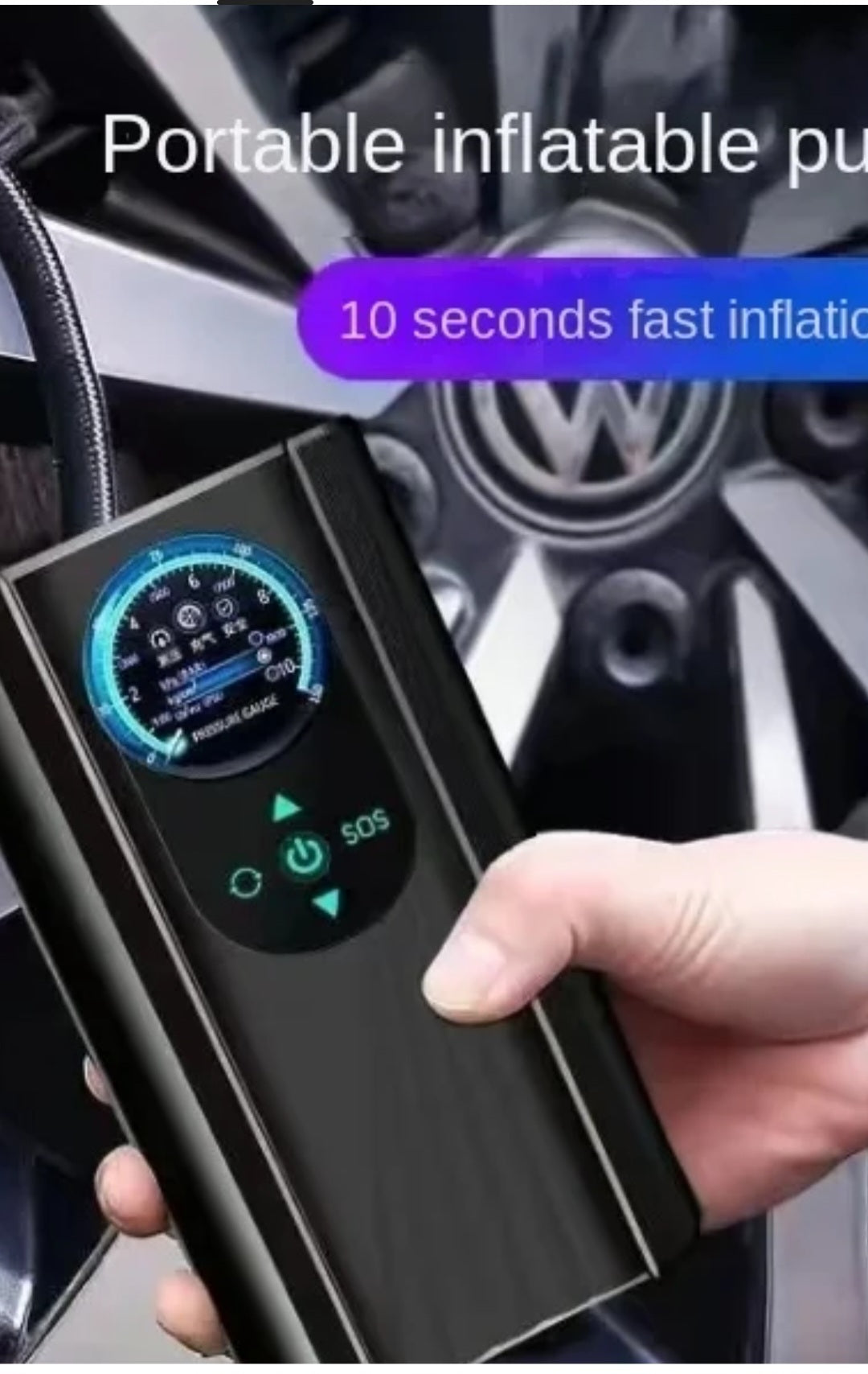 mini portable electric tyre pump digital smart automatic bicycle motorcycle tire inflator wireless car air pump