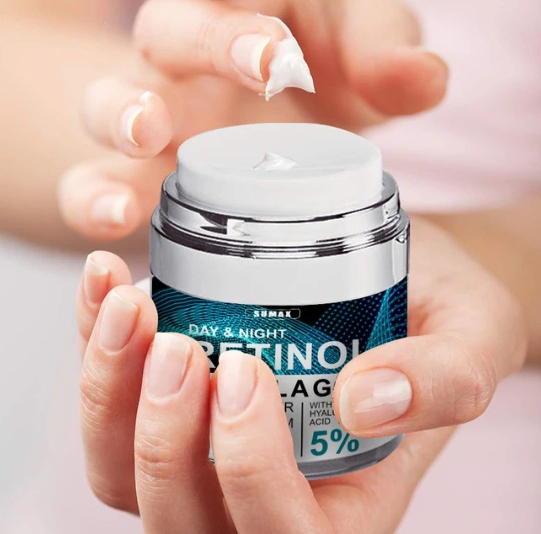 ANTI- AGING  Day & Night Retinol Collagen Face cream with 5% hyaluronic acid