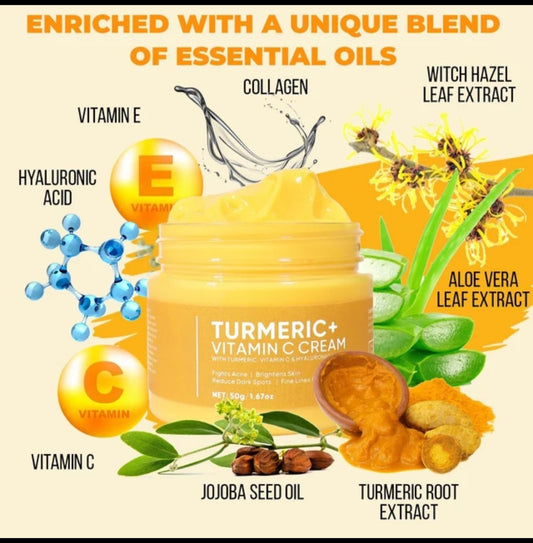 Tumeric, vitamin c face cream Moisturizer Anti-aging Hydration Skin firming,