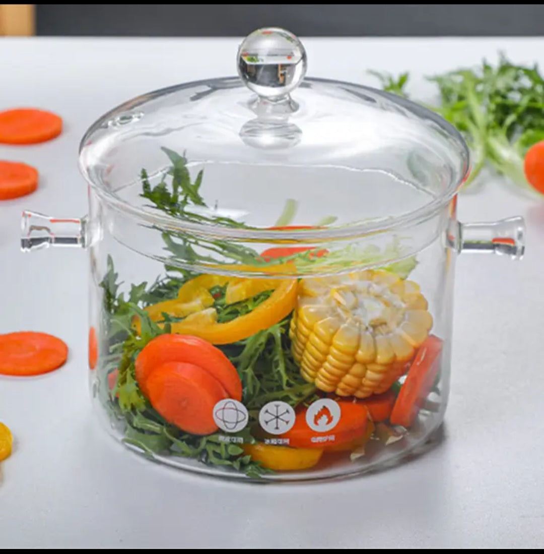 Glass Pots For Cooking in an Elegant Box - Borosilicate Glass Saucepan with Cover for Monitoring Your Cooking – Cook, Serve and More with The Glass Pot