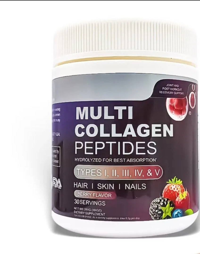 Multi - Collagen  Peptide Complex  POWDER Types I, II, III, V, X)  for MEN AND WOMEN