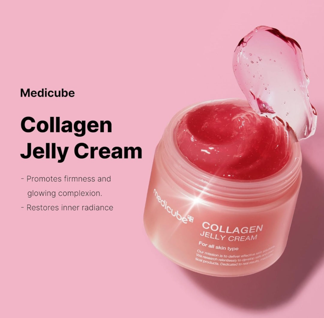 medicube Collagen Jelly Cream- Niacinamide & Freeze-Dried Hydrolyzed Collagen - Boosts skin's barrier hydration and gives 24h Glow & Lifted Look - Korean skincare (1.69 Fl Oz (Pack of 1))