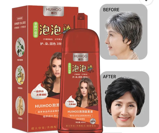400ml Magic Black Hair Dye Cream Shampoo for White Gray Hair Care