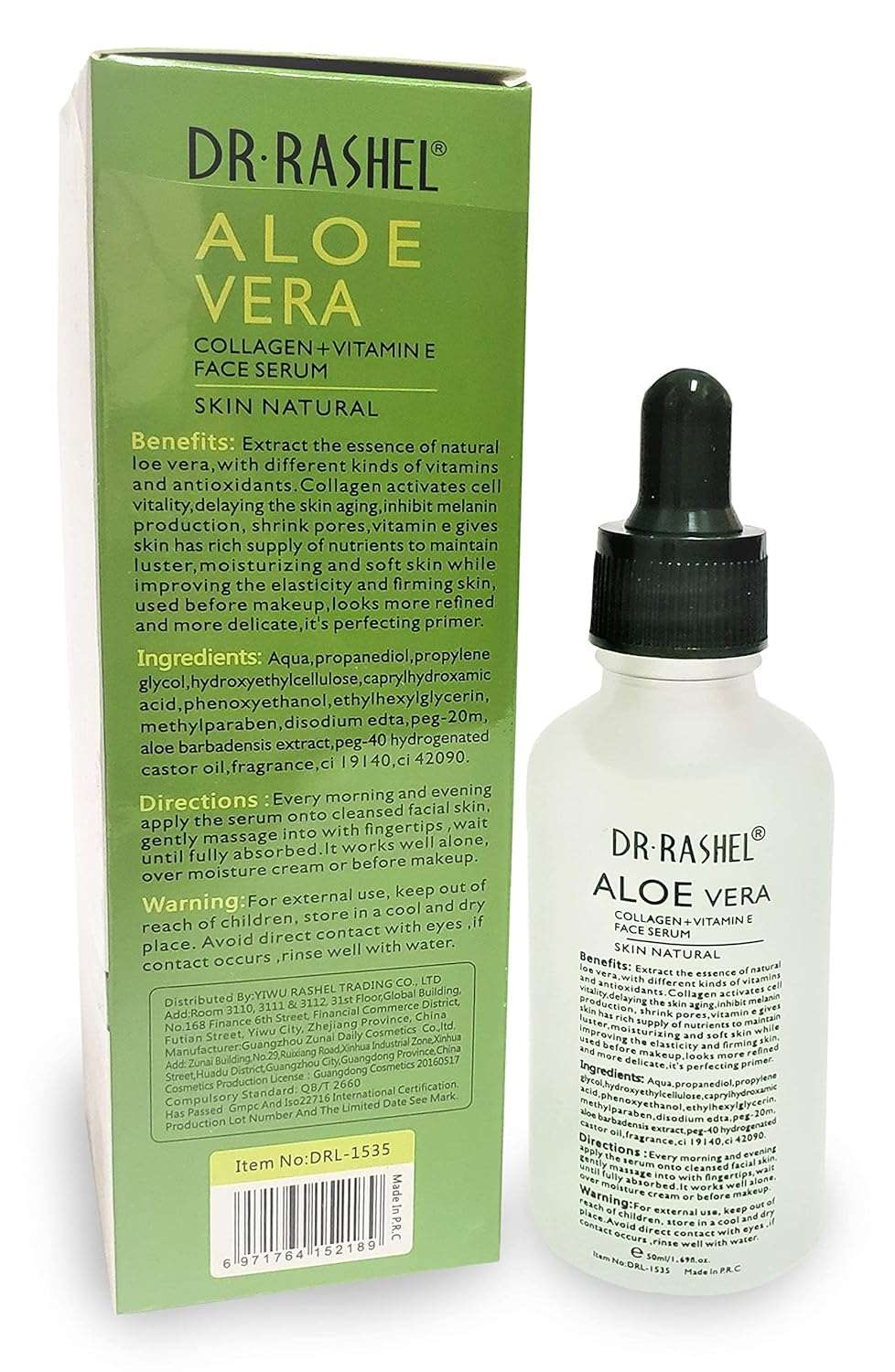 Dr Rashel Aloe Vera Collagen + Vitamin E Face Serum | Anti - Wrinkle, Instantly Smooth Hydrates & Moisture Skin,