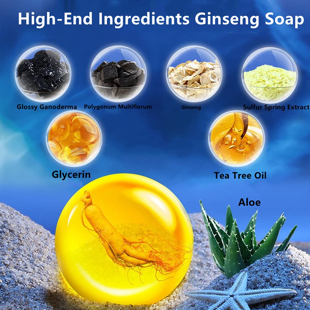 Giseng soapAcne Clearner Pimple Pore Removal Soap for Men Women Face Body Hand Hair,Herbal Fragrance