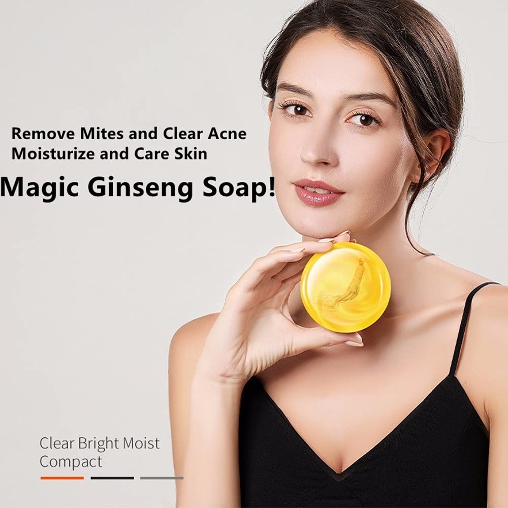 Giseng soapAcne Clearner Pimple Pore Removal Soap for Men Women Face Body Hand Hair,Herbal Fragrance