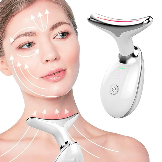 Neck Face Lifting Massager Skin Tighten Device LED Anti Wrinkle Double Chin
