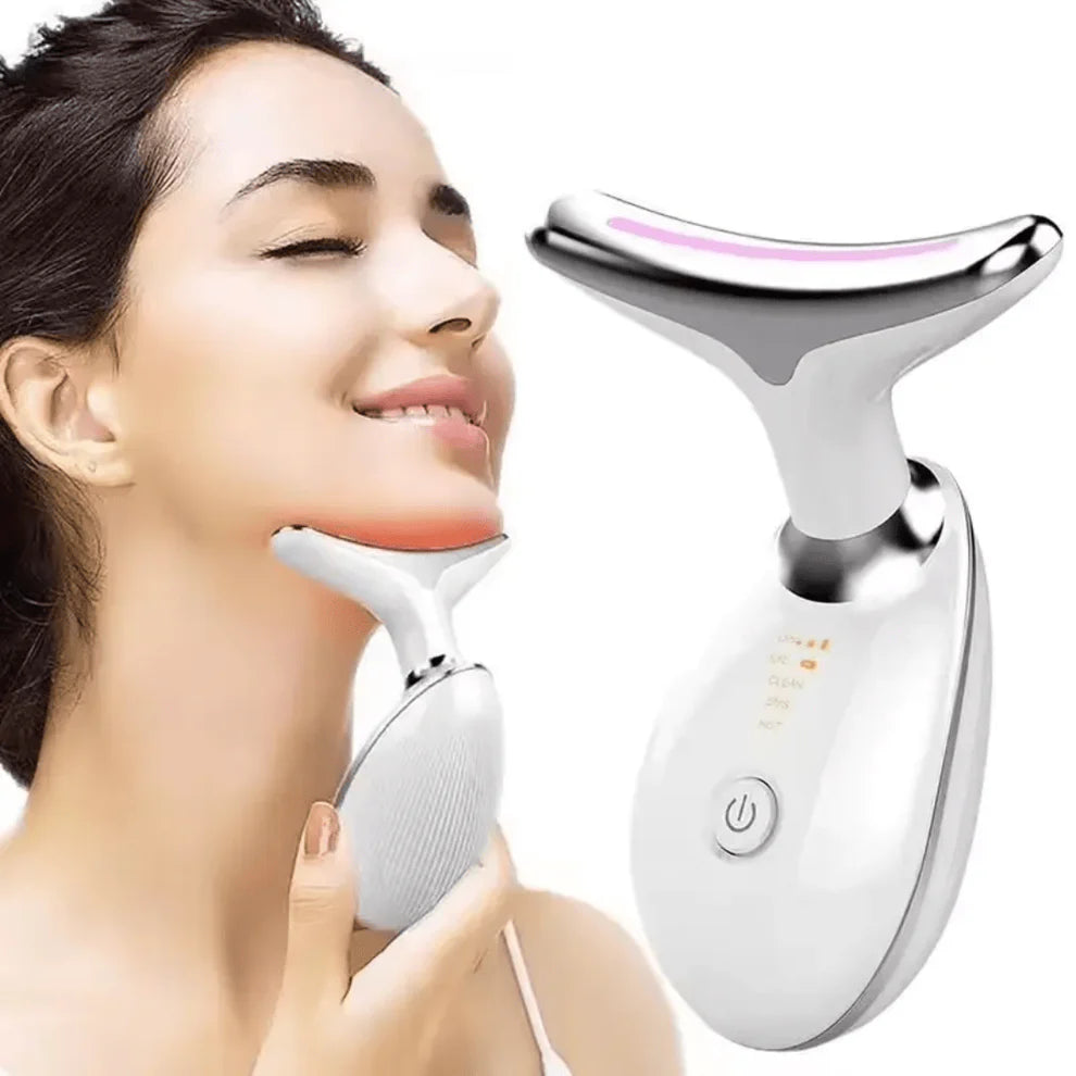 Neck Face Lifting Massager Skin Tighten Device LED Anti Wrinkle Double Chin
