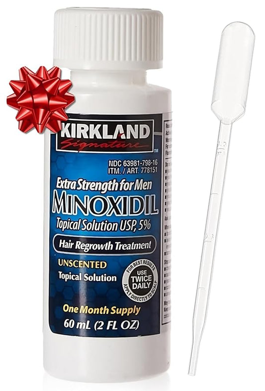 Kirkland Minoxidil  Hair Loss Regrowth Revitalizes Hair Follicles 5% Minoxidil Topical Solution  (60 Ml) Original 1 month supply