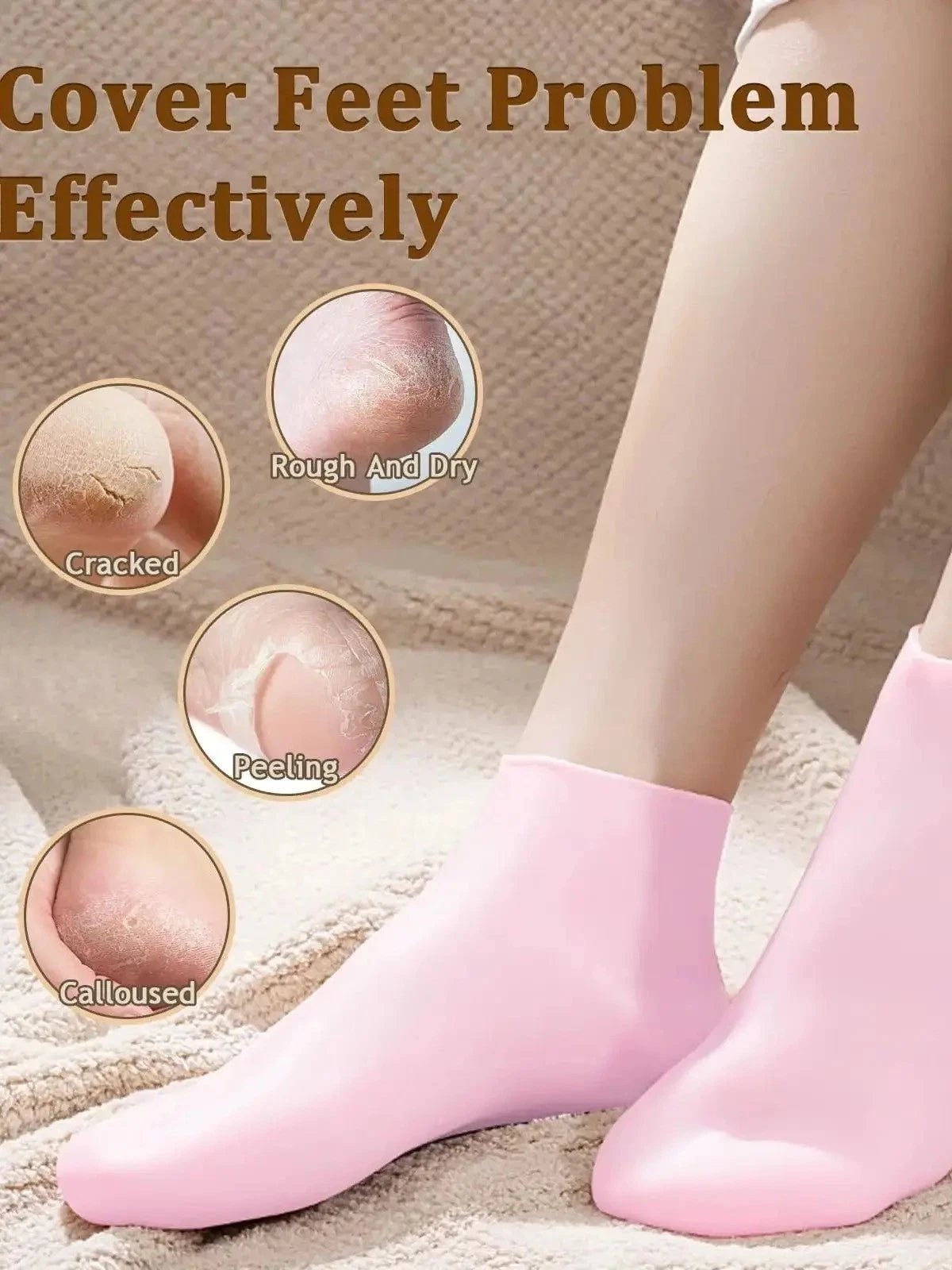 silicon moisturizing reusable  gel. socks