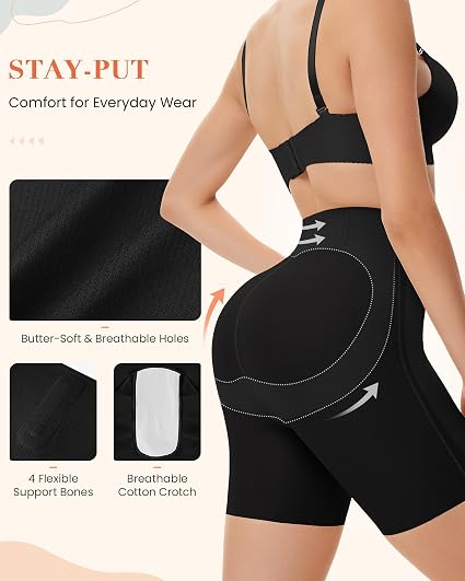 Butt Lifting Seamless Shorts for Women – High Waist Tummy Control Biker Shorts
