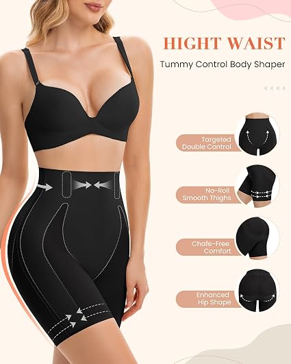 Butt Lifting Seamless Shorts for Women – High Waist Tummy Control Biker Shorts